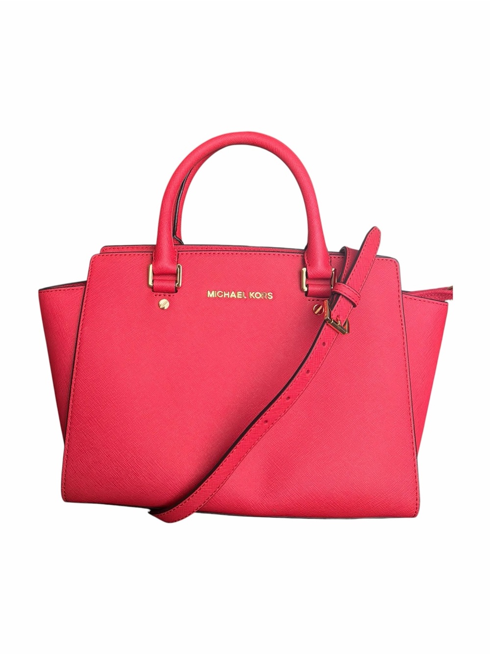 Michael Kors Selma Saffiano Leather Satchel with Strap- Watermelon 🍉
